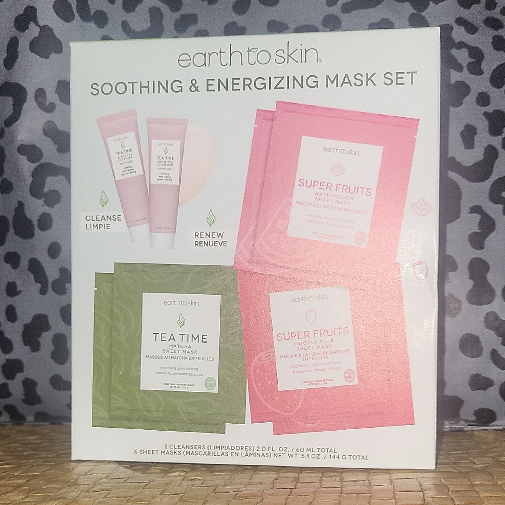 CLEARANCE ! Soothing & Energizing Mask Set - Pink and Green